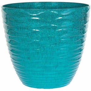La Hacienda - 33cm Small Windermere Plant Pot - Plastic - L33 x W33 x H29 cm - Teal La Hacienda - 33cm Small Windermere Plant Pot - Plastic - L33 x W33 x H29 cm - Teal