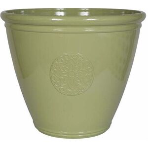 La Hacienda - 45cm Large Eden Emblem Plant Pot - Plastic - L45 x W45 x H38 cm - Green La Hacienda - 45cm Large Eden Emblem Plant Pot - Plastic - L45 x W45 x H38 cm - Green