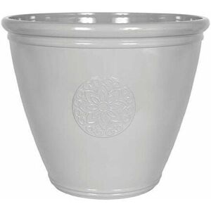 La Hacienda - 40cm Small Eden Emblem Plant Pot - Plastic - L40 x W40 x H30 cm - Grey La Hacienda - 40cm Small Eden Emblem Plant Pot - Plastic - L40 x W40 x H30 cm - Grey