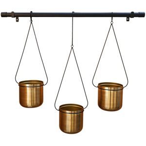 Ivyline - Linear Hanging Planters - Metal - L20 x W81 x H90 cm - Black/Gold Ivyline - Linear Hanging Planters - Metal - L20 x W81 x H90 cm - Black/Gold
