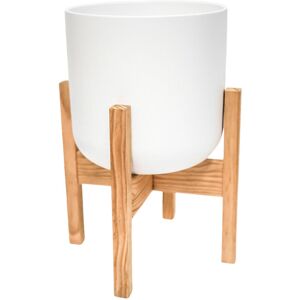 IVYLINE Lisbon Pot and Stand - Ceramic - D26 cm - White IVYLINE Lisbon Pot and Stand - Ceramic - D26 cm - White