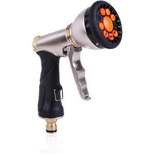 Memkey - Metal Watering Gun, High Pressure Garden Spray Gun, 9 Adjustable Irrigation Spray Patterns, for Watering Plants, Cleaning Sidewalks and Memkey - Metal Watering Gun, High Pressure Garden Spray Gun, 9 Adjustable Irrigation Spray Patterns, for Watering Plants, Cleaning Sidewalks and