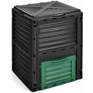 Costway - Outdoor Compost Bin 300L Fast Creation of Fertile Soil Aerating Box Costway - Outdoor Compost Bin 300L Fast Creation of Fertile Soil Aerating Box