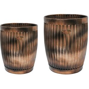 IVYLINE Outdoor Hampton Metal Planter (Set of 2) - Copper IVYLINE Outdoor Hampton Metal Planter (Set of 2) - Copper