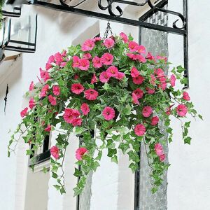 DEWDAT Outdoor/Indoor Artificial Rattan Petunia (Rose Red) DEWDAT Outdoor/Indoor Artificial Rattan Petunia (Rose Red)