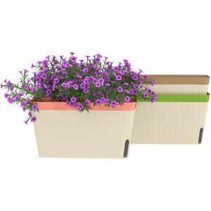 3 Pcs Self Watering Plant Pots w/ Visual Water Level Window - Outsunny 3 Pcs Self Watering Plant Pots w/ Visual Water Level Window - Outsunny