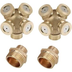 Gotrays - Pack 4 Holes Brass Spray Nozzle, Misting Nozzle Garden Sprinklers Water Hose Connector Fitting for Gardening and Agriculture Gotrays - Pack 4 Holes Brass Spray Nozzle, Misting Nozzle Garden Sprinklers Water Hose Connector Fitting for Gardening and Agriculture