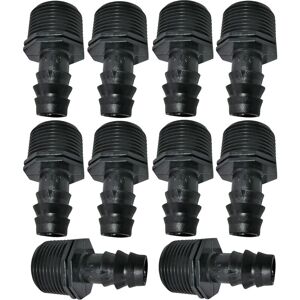 Memkey - Set of 10 male adapters/fittings with barbs Ø16 mm x 3/4 inch for drip line external thread (for pipe with ø 16 mm) - connection for Memkey - Set of 10 male adapters/fittings with barbs Ø16 mm x 3/4 inch for drip line external thread (for pipe with ø 16 mm) - connection for