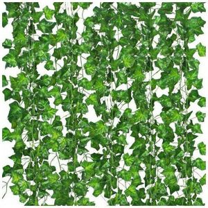 Dewdat - Pack of 12 Artificial Ivy Plants Decoration for Garden / Balcony / Living Room / Celebration / Wedding-2.2m Dewdat - Pack of 12 Artificial Ivy Plants Decoration for Garden / Balcony / Living Room / Celebration / Wedding-2.2m