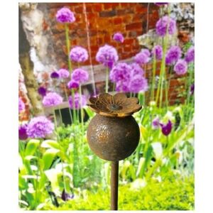 Pack of 3 Poppy Plant Pin 5Ft Bare Metal Ready to Rust. Steel Garden Plant Border Support - Steel - H154.2 cm Pack of 3 Poppy Plant Pin 5Ft Bare Metal Ready to Rust. Steel Garden Plant Border Support - Steel - H154.2 cm