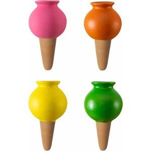 Dewdat - Pack of 4 Terracotta Self Watering Spikes, Plant Watering Stakes, 430ml Decorative Self Watering Stakes, Automatic Drip Tips for Indoor Dewdat - Pack of 4 Terracotta Self Watering Spikes, Plant Watering Stakes, 430ml Decorative Self Watering Stakes, Automatic Drip Tips for Indoor