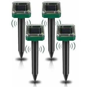 SNQ Pack of 4 ultrasonic solar repellents for topos and rats, for outdoor use in gardens, against topos, topillos, tuzas, serpents and other roedores. SNQ Pack of 4 ultrasonic solar repellents for topos and rats, for outdoor use in gardens, against topos, topillos, tuzas, serpents and other roedores.