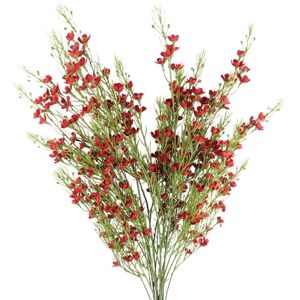 Leaf - Pack of 6 x 100cm Artificial Foliage Stem with Small Flowers - Red Leaf - Pack of 6 x 100cm Artificial Foliage Stem with Small Flowers - Red