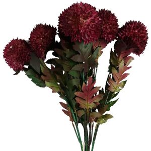 Leaf - Pack of 6 x 70cm Large Ball Dahlia Artificial Flower Stem Pink Leaf - Pack of 6 x 70cm Large Ball Dahlia Artificial Flower Stem Pink