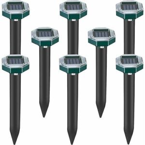 TEHTUY Pack of 8 solar-powered ultrasonic repellent spikes for moles, snakes and voles for lawns, gardens and yards, sardine repellent TRIMEC TEHTUY Pack of 8 solar-powered ultrasonic repellent spikes for moles, snakes and voles for lawns, gardens and yards, sardine repellent TRIMEC