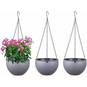 Linghhang - 3 Pack Self Watering Hanging Planter with Water Reservoir and Drain Hole Honeycomb Planters with Stainless Steel Chains for Indoor Linghhang - 3 Pack Self Watering Hanging Planter with Water Reservoir and Drain Hole Honeycomb Planters with Stainless Steel Chains for Indoor