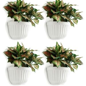 BEIJIYI Pack Vertical Resin Flower Pots Wall Hanging Garden Living Room Window Hanging Planter Pots for Plants, Planters, Herbs, Balcony Railings, Shelves, BEIJIYI Pack Vertical Resin Flower Pots Wall Hanging Garden Living Room Window Hanging Planter Pots for Plants, Planters, Herbs, Balcony Railings, Shelves,