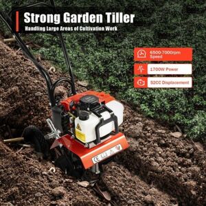 SANBOUSI Petrol Cultivator 52cc Rotavator Tiller Garden Allotment Soil Vegetable Patch SANBOUSI Petrol Cultivator 52cc Rotavator Tiller Garden Allotment Soil Vegetable Patch