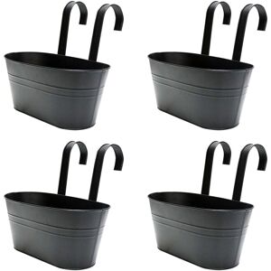 TINOR Pieces Metal Hanging Flower Pots, Balcony Hanging Pots with Drainage Hole, Black Hanging Pots with Removable Hook for Balcony, Fence, Garden, Wall, TINOR Pieces Metal Hanging Flower Pots, Balcony Hanging Pots with Drainage Hole, Black Hanging Pots with Removable Hook for Balcony, Fence, Garden, Wall,