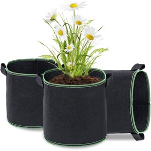 Linghhang - Plant Bags, 3 Pack Non-Woven Grow Bags Planting Bags Garden Bag with Handle Straps Aeration Fabric Pots, Black - 3 Gallons Linghhang - Plant Bags, 3 Pack Non-Woven Grow Bags Planting Bags Garden Bag with Handle Straps Aeration Fabric Pots, Black - 3 Gallons