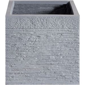 Beliani White Fibre Clay Square Plant Pot - UV Resistant Beliani White Fibre Clay Square Plant Pot - UV Resistant