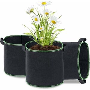 SNQ Planting Bags, Set of 3, Non-Woven Planting Bags, Planting Bags, Garden Bags with Handles and Straps, Ventilation Fabric for Pots, Black – 3 Gallon SNQ Planting Bags, Set of 3, Non-Woven Planting Bags, Planting Bags, Garden Bags with Handles and Straps, Ventilation Fabric for Pots, Black – 3 Gallon