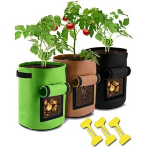 TLILY Potato planting bag, 3 planting bags, 6 plant labels, 7 gallon vegetable planting bag suitable for potatoes, tomatoes TLILY Potato planting bag, 3 planting bags, 6 plant labels, 7 gallon vegetable planting bag suitable for potatoes, tomatoes