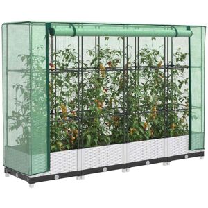 vidaXL Raised Bed with Greenhouse Cover 160x40x123 cm - Raised Bed with Greenhouse Cover vidaXL Raised Bed with Greenhouse Cover 160x40x123 cm - Raised Bed with Greenhouse Cover