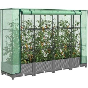 vidaXL Raised Bed with Greenhouse Cover - 160x40x123 cm vidaXL Raised Bed with Greenhouse Cover - 160x40x123 cm