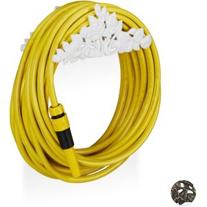 Relaxdays - Antique Garden Hose Holder, Rose Motif, Cast Iron, Wall-Mount, Vintage, HxWxD: 13 x 27 x 15 cm, White Relaxdays - Antique Garden Hose Holder, Rose Motif, Cast Iron, Wall-Mount, Vintage, HxWxD: 13 x 27 x 15 cm, White