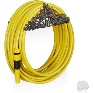 Relaxdays Antique Garden Hose Holder, Rose Motif, Cast Iron, Wall-Mount, Vintage, HxWxD: 13 x 27 x 15 cm, Bronze Relaxdays Antique Garden Hose Holder, Rose Motif, Cast Iron, Wall-Mount, Vintage, HxWxD: 13 x 27 x 15 cm, Bronze