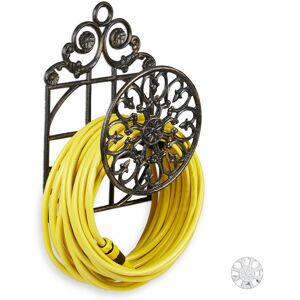 Relaxdays - Antique Hose Holder, Cast Iron, Vintage Look, Wall-Mounted, HxWxD: 50 x 32 x 20 cm, Garden Hose Hanger, Bronze Relaxdays - Antique Hose Holder, Cast Iron, Vintage Look, Wall-Mounted, HxWxD: 50 x 32 x 20 cm, Garden Hose Hanger, Bronze