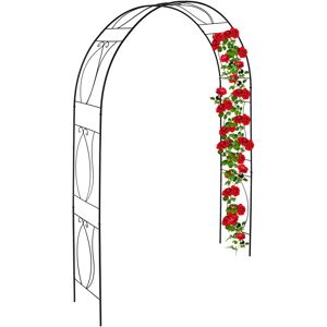Relaxdays - Metal Rose Arch, Garden Arbour, HxWxD: 233 x 172 x 35 cm, Vintage Style, Climbing Support for Plants, Black Relaxdays - Metal Rose Arch, Garden Arbour, HxWxD: 233 x 172 x 35 cm, Vintage Style, Climbing Support for Plants, Black