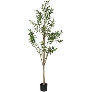 Relaxdays - Artificial Olive Tree, 180 cm Tall, Plastic, Stone, Decorative Faux Plant, Fake Foliage, with Pot, Green/Brown Relaxdays - Artificial Olive Tree, 180 cm Tall, Plastic, Stone, Decorative Faux Plant, Fake Foliage, with Pot, Green/Brown