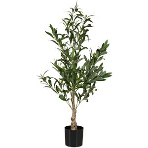 Relaxdays - Artificial Olive Tree, 90 cm Tall, Plastic, Stone, Decorative Faux Plant, Fake Foliage, with Pot, Green/Brown Relaxdays - Artificial Olive Tree, 90 cm Tall, Plastic, Stone, Decorative Faux Plant, Fake Foliage, with Pot, Green/Brown