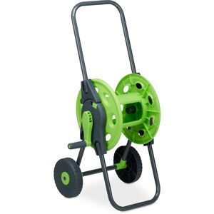 Relaxdays Hose Trolley, Up to 45 Meters, 2 Rubber Wheels, H x W x D: 82.5 x 43 x 34 cm, Steel, Plastic, Green Relaxdays Hose Trolley, Up to 45 Meters, 2 Rubber Wheels, H x W x D: 82.5 x 43 x 34 cm, Steel, Plastic, Green