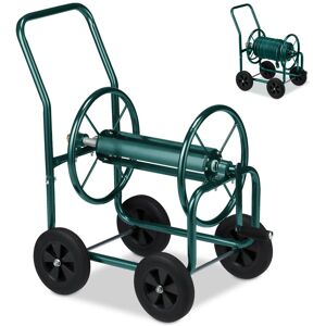 Relaxdays Hose Trolley, Up to 60 Meters, 4 Rubber Wheels, H x W x D: 82 x 48 x 80 cm, Steel, Green Relaxdays Hose Trolley, Up to 60 Meters, 4 Rubber Wheels, H x W x D: 82 x 48 x 80 cm, Steel, Green