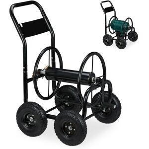 Relaxdays - Hose Trolley, Up to 75 Meters, 4 Wheels, h x w x d: 95.5 x 61 x 72 cm, Steel, Black Relaxdays - Hose Trolley, Up to 75 Meters, 4 Wheels, h x w x d: 95.5 x 61 x 72 cm, Steel, Black