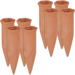 Relaxdays Clay Watering Cones, Set of 8, Plant Irrigation Kit, 1.5 L Bottles, 17 x 5.5 x 5 cm, Terracotta Relaxdays Clay Watering Cones, Set of 8, Plant Irrigation Kit, 1.5 L Bottles, 17 x 5.5 x 5 cm, Terracotta
