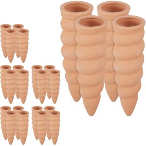 Relaxdays Clay Watering Cones, Set of 24, Plant Irrigation Kit, 1.5 L Bottles, HxD 16.5 x 5 cm, Terracotta Relaxdays Clay Watering Cones, Set of 24, Plant Irrigation Kit, 1.5 L Bottles, HxD 16.5 x 5 cm, Terracotta