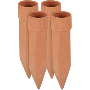 Relaxdays Clay Watering Cones, Set of 4, Plant Irrigation Kit, 1.5L Bottles, HxD 19 x 4.5 cm, Terracotta Relaxdays Clay Watering Cones, Set of 4, Plant Irrigation Kit, 1.5L Bottles, HxD 19 x 4.5 cm, Terracotta