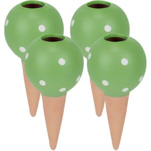 Relaxdays Clay Watering Spikes, Set of 4, Stakes for 1.5 L Bottles, Indoor & Outdoor Plants, Globes, Green/Terracotta Relaxdays Clay Watering Spikes, Set of 4, Stakes for 1.5 L Bottles, Indoor & Outdoor Plants, Globes, Green/Terracotta