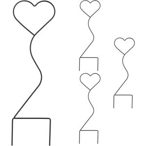 Relaxdays - Climbing Support Heart Set of 4, Metal, Climbing, Pot & House Plants, hwd: 49 x 14.5 x 0.5 cm, Plant, Black Relaxdays - Climbing Support Heart Set of 4, Metal, Climbing, Pot & House Plants, hwd: 49 x 14.5 x 0.5 cm, Plant, Black