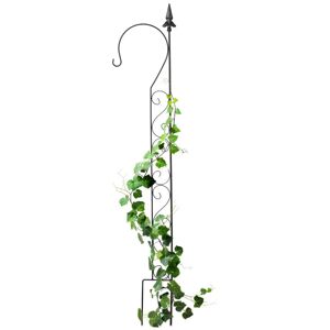 Relaxdays - Plant Support with Hook, 145x27 cm, Metal Trellis for Flowers, Climbing Aid, Shepherd's Crook Design, Black Relaxdays - Plant Support with Hook, 145x27 cm, Metal Trellis for Flowers, Climbing Aid, Shepherd's Crook Design, Black