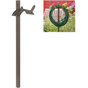 Relaxdays - Standing Hose Pipe Holder, for 61 m Hosepipe, Wall-Mounted Hanger,108 x 26 x 18 cm, Steel, Olive Brown Relaxdays - Standing Hose Pipe Holder, for 61 m Hosepipe, Wall-Mounted Hanger,108 x 26 x 18 cm, Steel, Olive Brown