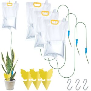 Relaxdays Plant Watering Bags, Set of 4, Drip Irrigation Device, Yellow Sticker Traps, 3.5 L, Adjustable System, Clear Relaxdays Plant Watering Bags, Set of 4, Drip Irrigation Device, Yellow Sticker Traps, 3.5 L, Adjustable System, Clear