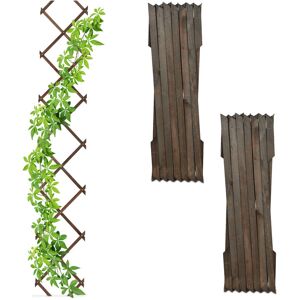 Relaxdays - Extendable Trellis, Set of 3, 180 x 30 cm, Wood, Wall-Mounted, Climbing Support, for Plants & Flowers, Brown Relaxdays - Extendable Trellis, Set of 3, 180 x 30 cm, Wood, Wall-Mounted, Climbing Support, for Plants & Flowers, Brown