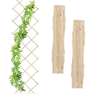 Relaxdays - Extendable Trellis, Set of 3, 180 x 60 cm, Wood, Wall-Mounted, Climbing Support, for Plants & Flowers, Natural Relaxdays - Extendable Trellis, Set of 3, 180 x 60 cm, Wood, Wall-Mounted, Climbing Support, for Plants & Flowers, Natural