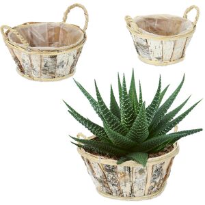 Relaxdays Flowerpot Set of 3, Birch Bark, for Flowers & Herbs, Plant Baskets with Foil, 3 Sizes, Wooden Planter, Natural Relaxdays Flowerpot Set of 3, Birch Bark, for Flowers & Herbs, Plant Baskets with Foil, 3 Sizes, Wooden Planter, Natural