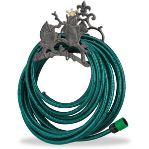 Relaxdays - Garden Hose Holder, Cast Iron, Owl, Nostalgic Hose Reel, Wall-Mounted, HxWxD: 23 x 24 x 15 cm, Grey Relaxdays - Garden Hose Holder, Cast Iron, Owl, Nostalgic Hose Reel, Wall-Mounted, HxWxD: 23 x 24 x 15 cm, Grey